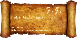 Fabi Gyöngyi névjegykártya